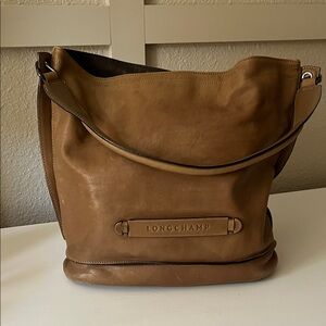 Longchamp Tan Leather Shoulder Bag